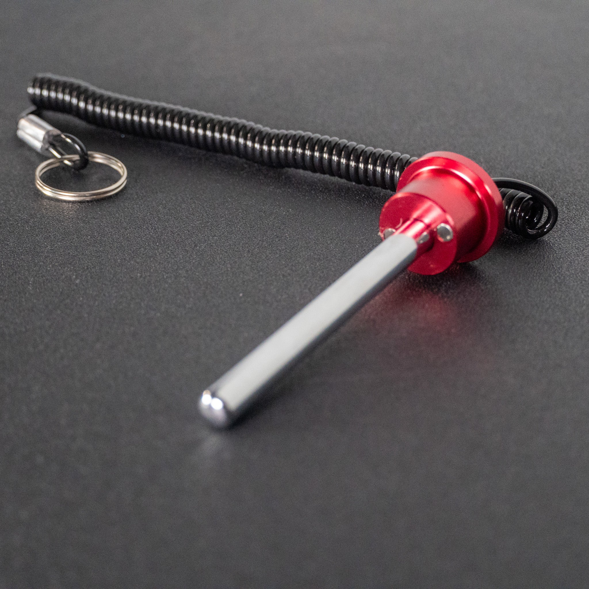 Red Magnetic 3/8” Weight Pin – Aluminum Knob 4-1/4” Length w/ Lanyard