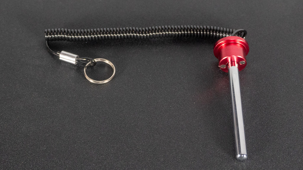 Red Magnetic 3/8” Weight Pin – Aluminum Knob 4-1/4” Length w/ Lanyard